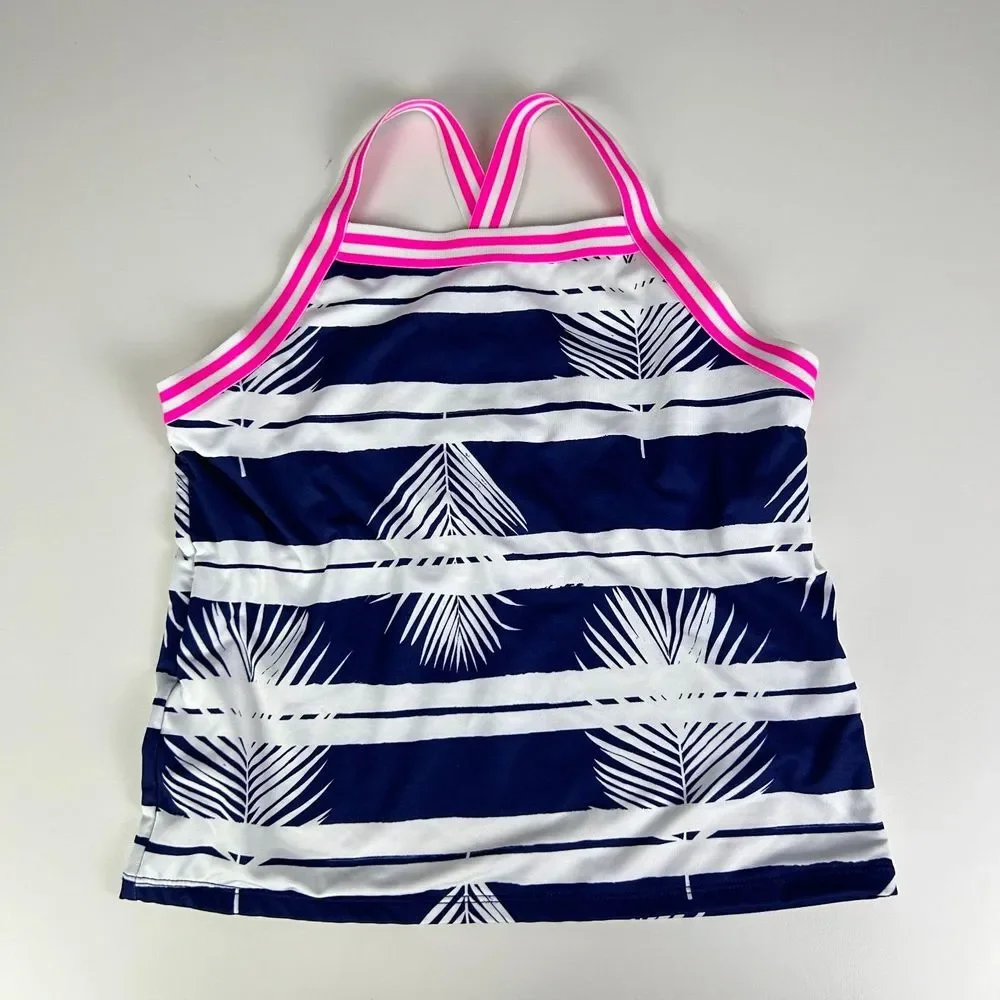 Set of 2 Lands' End Multicolor Printed Pullover Beach Tankini Kids Size 12‎ & 14